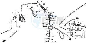 TRX90 FOURTRAX 90 drawing HANDLE LEVER/SWITCH/CABLE