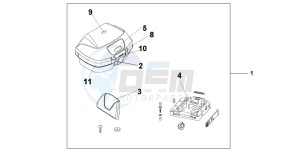 NSS250 drawing TOP BOX 45L CYCLON BLUE METALLIC