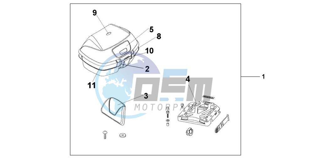 TOP BOX 45L CYCLON BLUE METALLIC