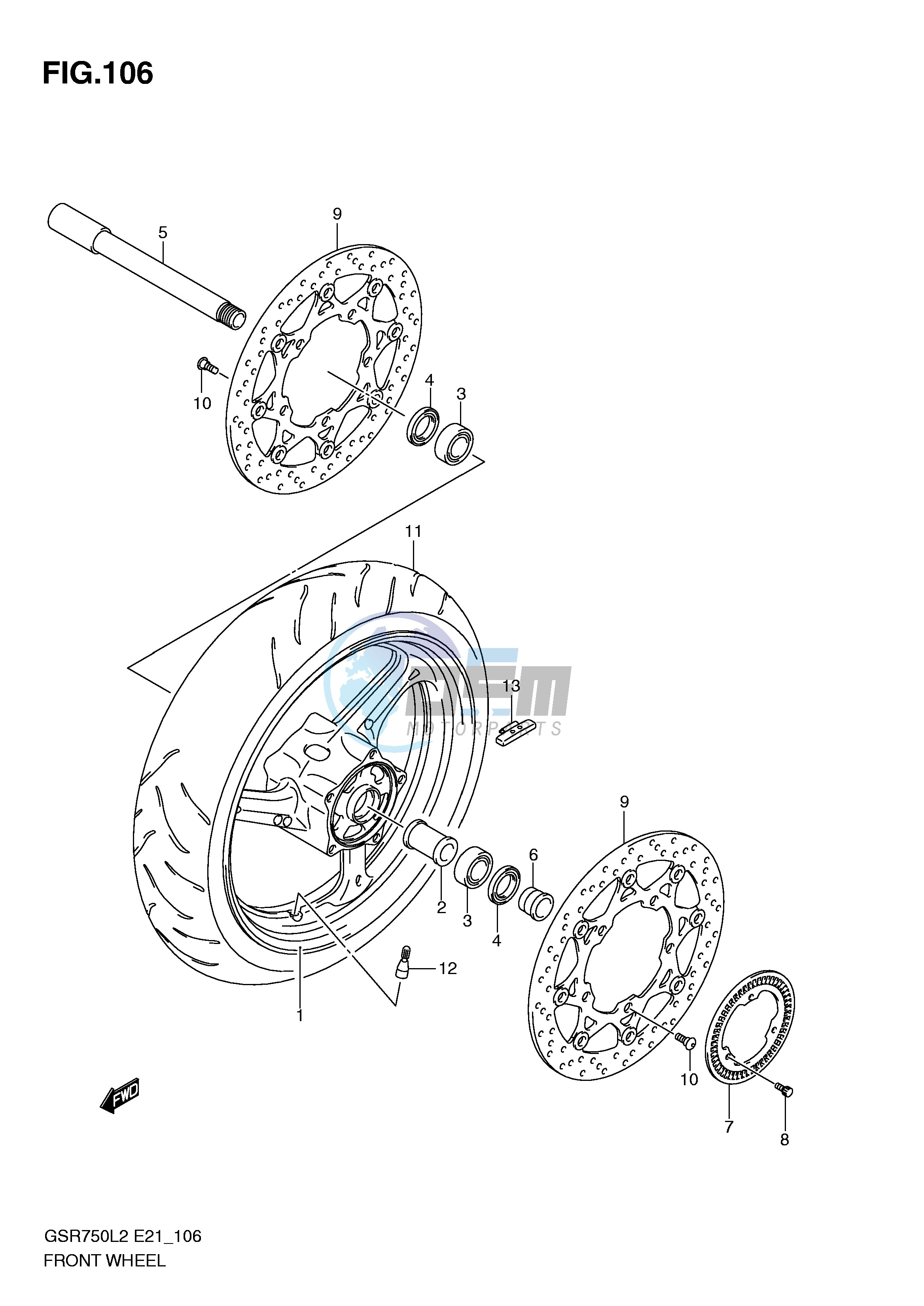 FRONT WHEEL (GSR750AL2 E24)