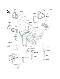 KL 650 A [KLR650] (A10-A14) [KLR650] drawing AIR CLEANER