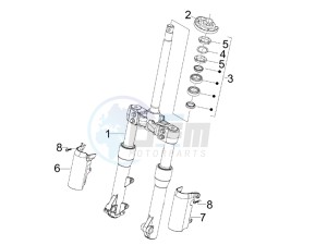 Beverly 500 ie e3 2006-2008 drawing Fork steering tube - Steering bearing unit