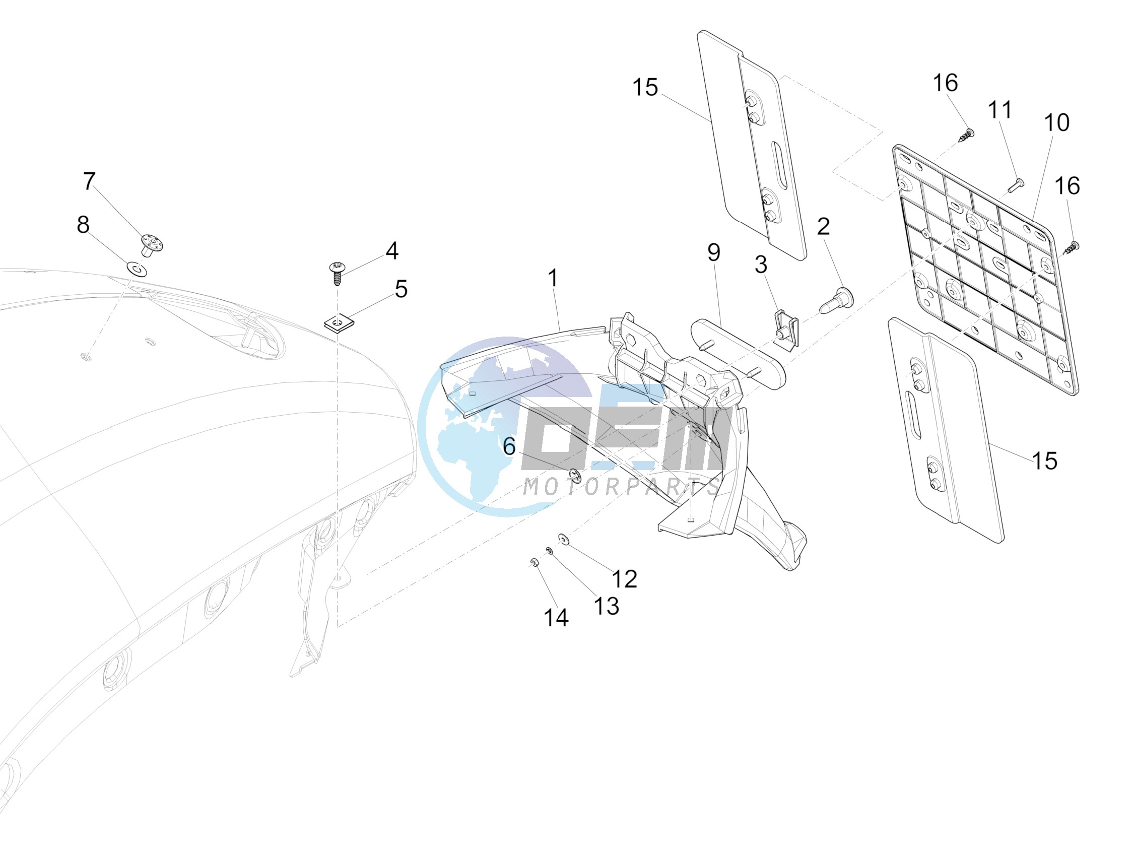 Rear cover - Splash guard