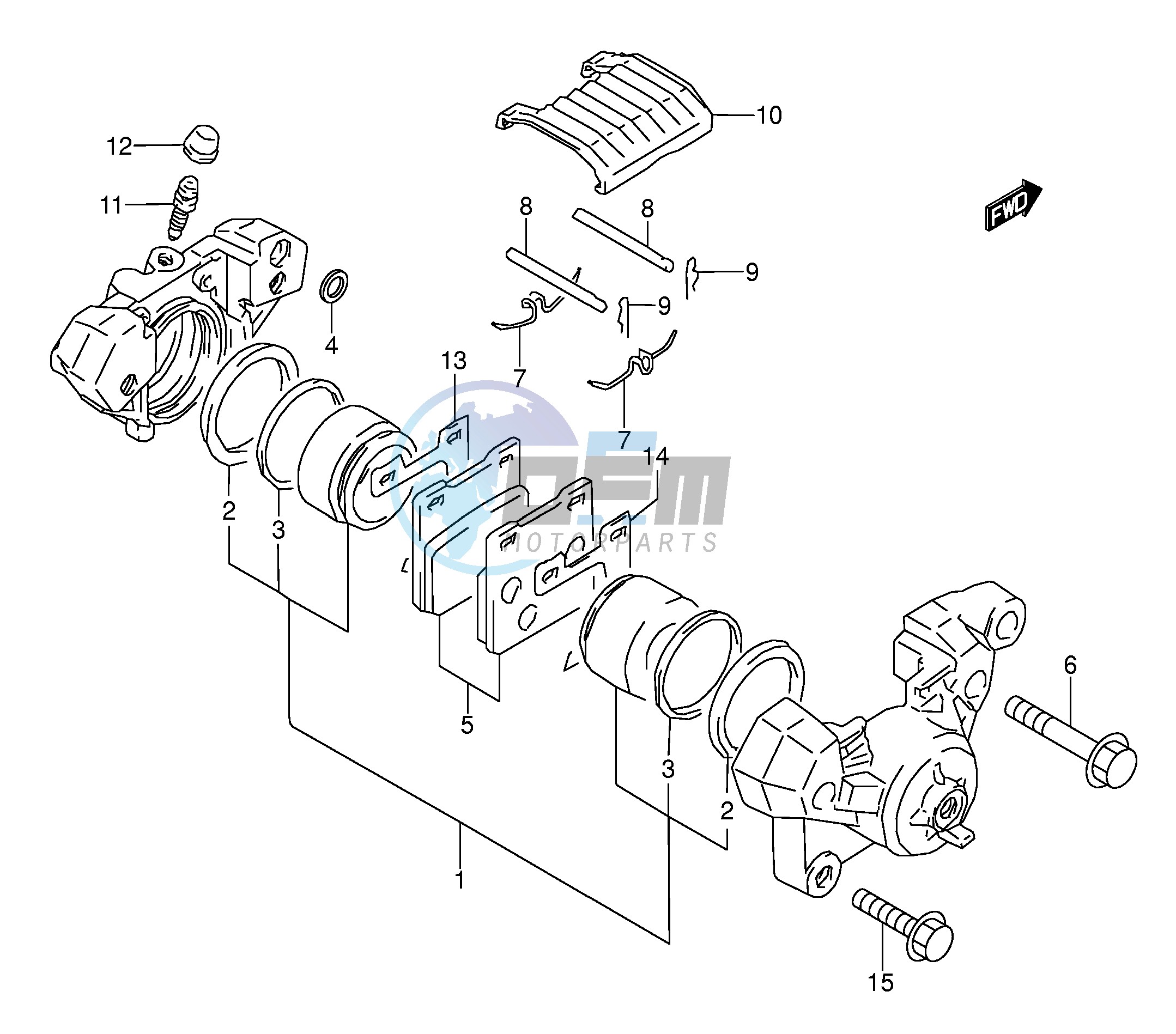 REAR CALIPER (MODEL P R S T)