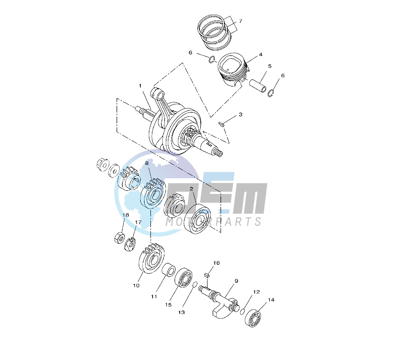 CRANKSHAFT AND PISTON