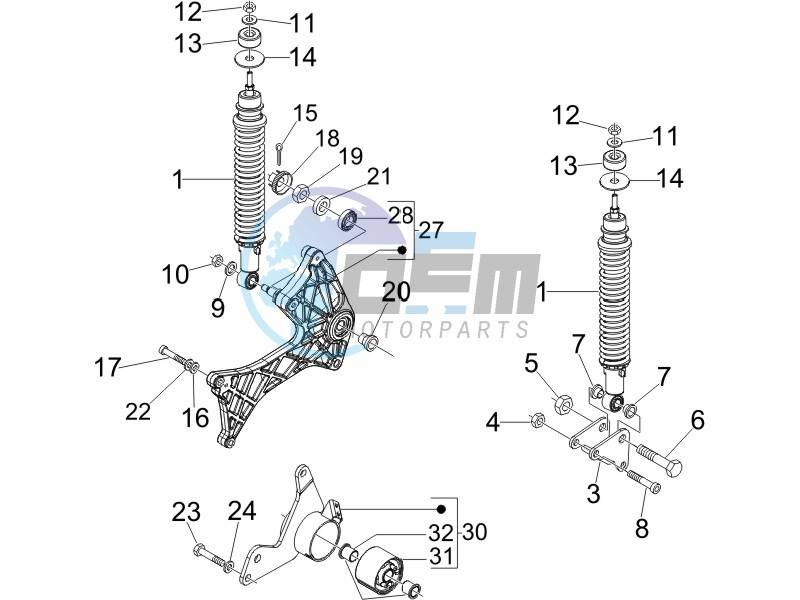 Rear suspension - Shock absorber - s