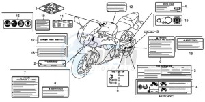 CBR600RAA Korea - (KO / ABS) drawing CAUTION LABEL