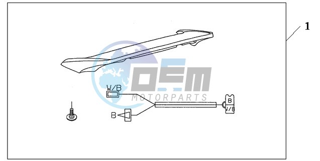 REAR SPOILER HONTEREY BLUE METALLIC