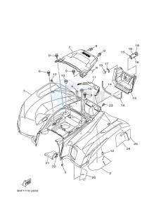 YFM700FWAD GRIZZLY 700 EPS (BLTL) drawing REAR FENDER