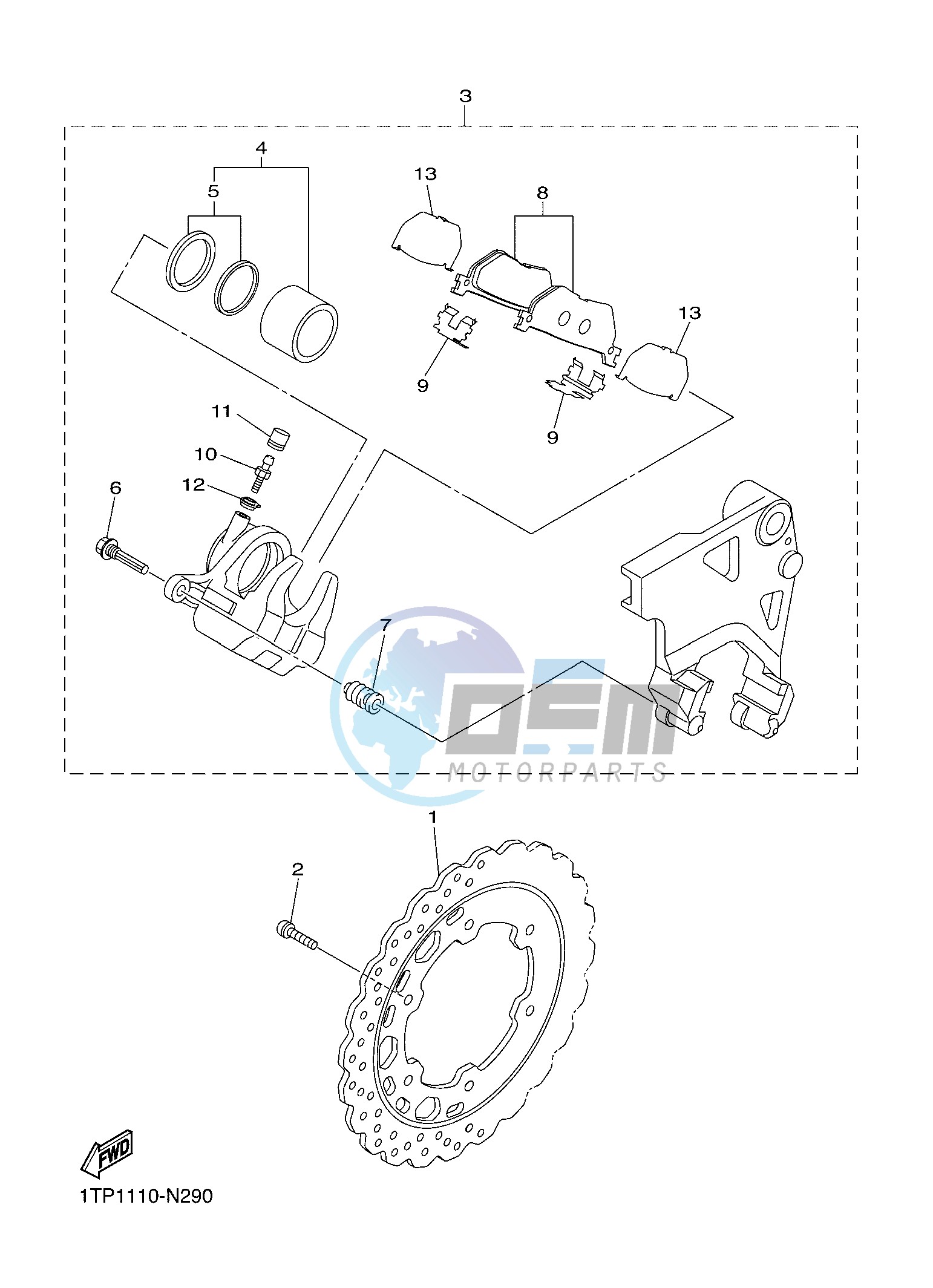 REAR BRAKE CALIPER