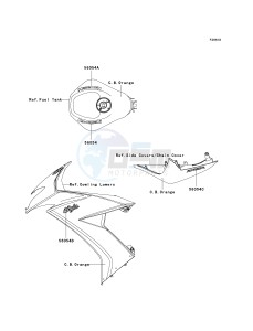 ZX 1000 E [NINJA ZX-10R] (E8F-E9FA) 0E9F drawing DECALS-- C.B.ORANGE- --- E9F- -