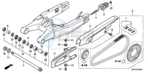 CB600F39 Spain - (SP / ST 25K) drawing SWINGARM