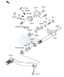 RM-Z250 (E19) drawing GEAR CHANGE MECHANISM