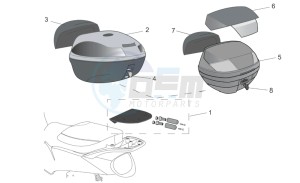 Scarabeo 250 Light e3 drawing Acc. - Top/cases I