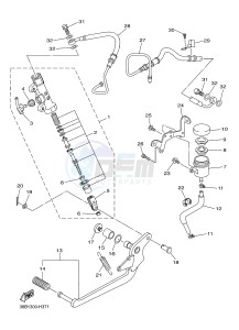 XJ6SA 600 DIVERSION (S-TYPE, ABS) (36D9) drawing REAR MASTER CYLINDER