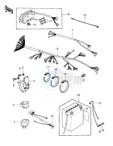 KZ 750 E (E1) drawing CHASSIS ELECTRICAL EQUIPMENT -- 80 KZY 50-E1- -