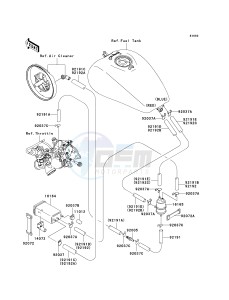 VN 1600 B [VULCAN 1600 MEAN STREAK] (B6F-B8FA) B7F drawing FUEL EVAPORATIVE SYSTEM-- CA- -