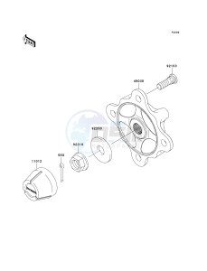 KRF 750 C [TERYX 750 4X4] (C8F) C8F drawing FRONT HUBS_BRAKES