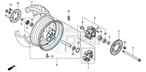 VTR1000F SUPER HAWK drawing REAR WHEEL