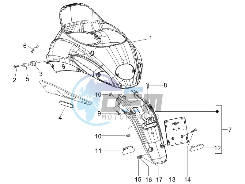 Rear cover - Splash guard