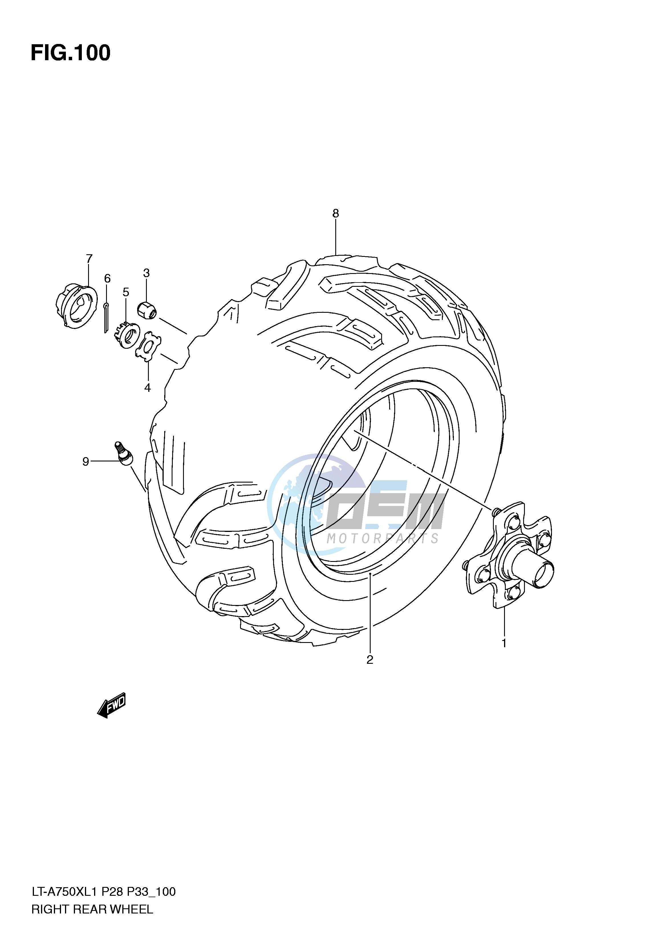 RIGHT REAR WHEEL (LT-A750XL1 P33)