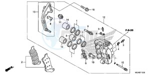 VFR1200XDLE CrossTourer ED drawing L. FRONT BRAKE CALIPER