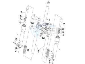 Beverly 250 Tourer (USA) USA drawing Fork components (MVP)