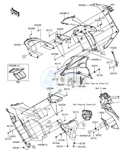 Z1000SX ZX1000LFF FR GB XX (EU ME A(FRICA) drawing Cowling(Center)