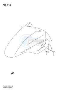 AN400 (E2) Burgman drawing FRONT FENDER (AN400L1 E2)