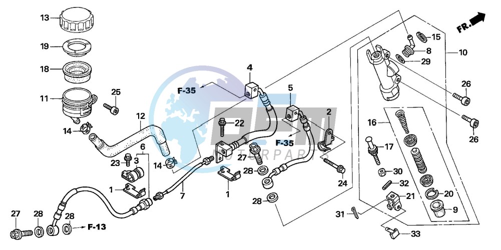 RR. BRAKE MASTER CYLINDER (CB1300A/SA)