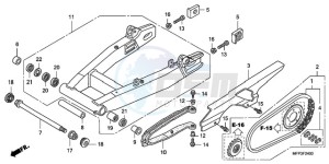 CB1300SA9 KO / ABS BCT TY2 drawing SWINGARM/CHAIN CASE