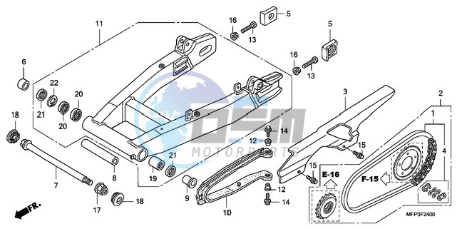 SWINGARM/CHAIN CASE