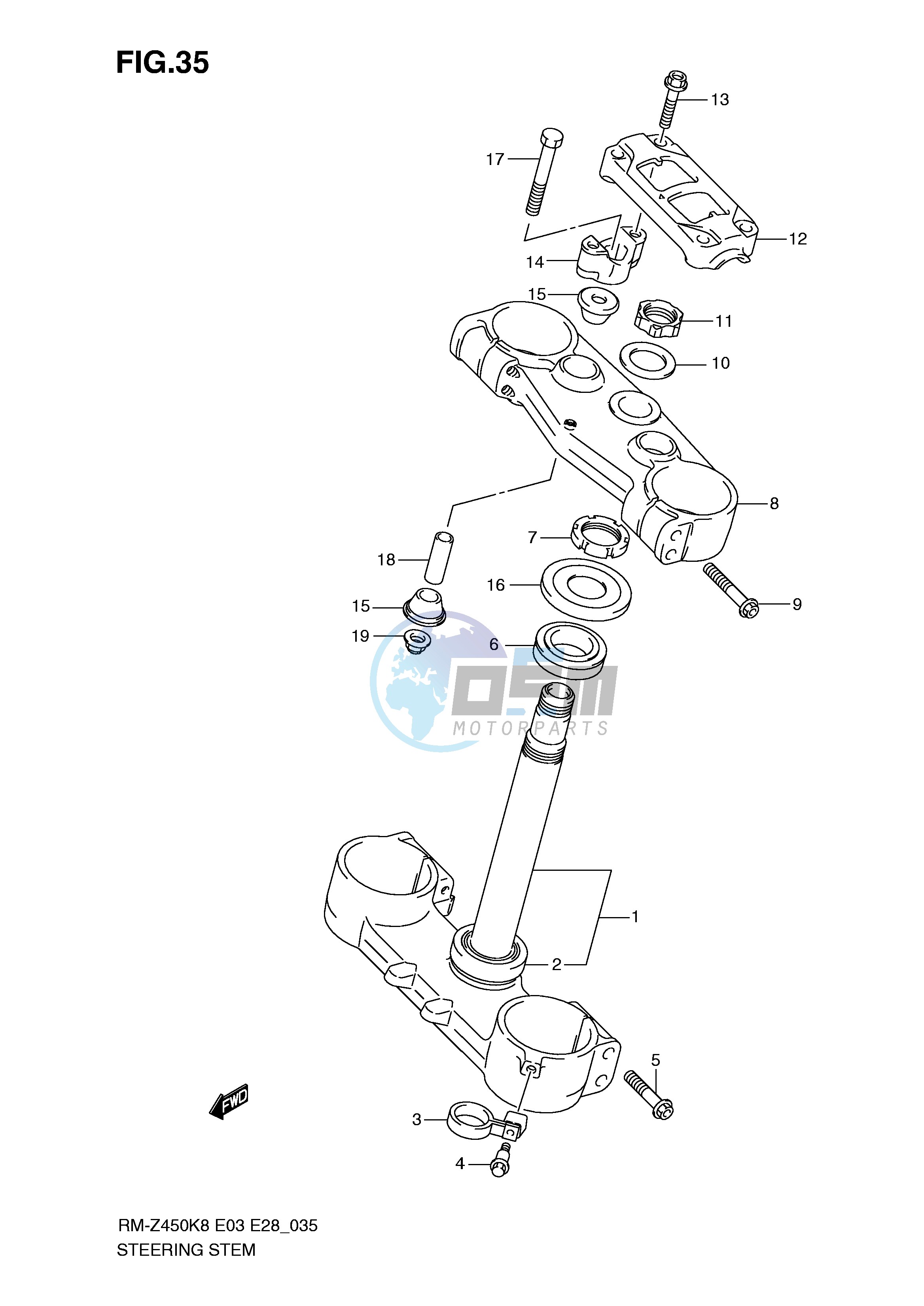 STEERING STEM (RM-Z450K8 K9 L0)