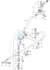 DR350 (E1) drawing REAR MASTER CYLINDER (E24)