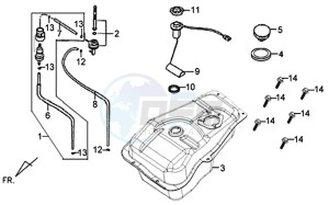 X'PRO 50 (45 KM/H) (AE05W4-FR) (L4-M1) drawing FUEL TANK - FUEL REGULATOR