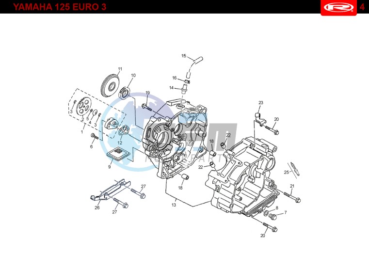 CRANKCASE  Yamaha 125 EURO-3