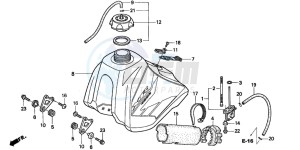 XR400R drawing FUEL TANK