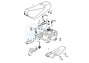 PADDOCK - 50 cc drawing FUEL AND OIL TANK