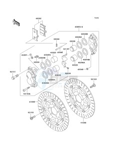 ZX 600E [ZX-6 NINJA ZZR 600] (E10-E13 E13 CAN ONLY) ZZR 600 drawing FRONT BRAKE-- E10 - E12- -