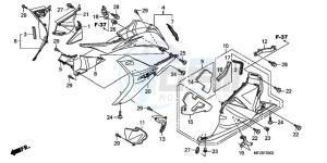 CBR600RR9 Korea - (KO / MK) drawing LOWER COWL (L.) (CBR600RR9,A/RA9,A)