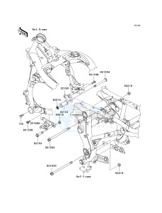 ER 650 A [ER-6N (AUSTRALIAN] (A6F-A8F) A8F drawing ENGINE MOUNT