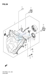 GSX-R600 (E21) drawing HEADLAMP (GSX-R600L1 E21)