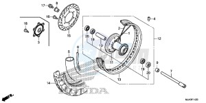 VT750C2SD UK - (E) drawing FRONT WHEEL (VT750C/C2S/CA/CS)