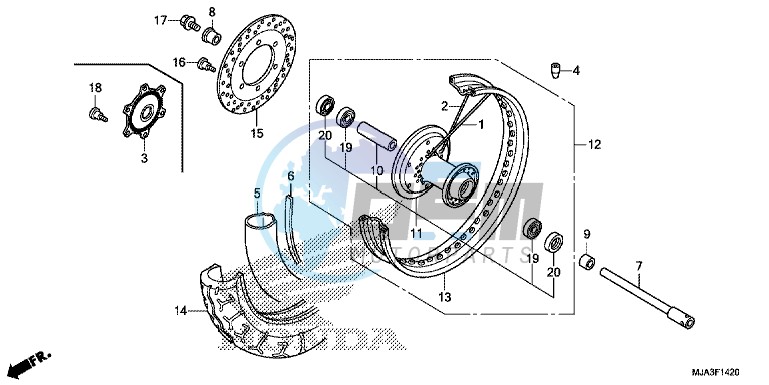 FRONT WHEEL (VT750C/C2S/CA/CS)