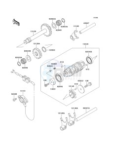 KLF 300 B [BAYOU 300] (B10-B14) [BAYOU 300] drawing GEAR CHANGE DRUM_SHIFT FORK-- S- -