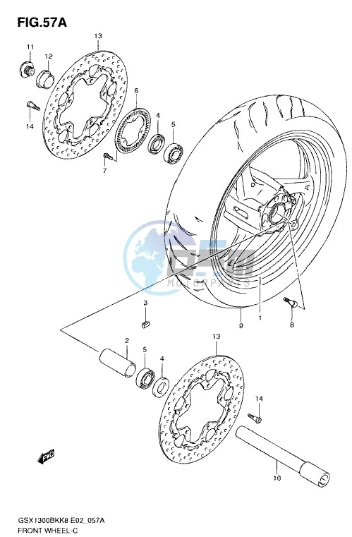 FRONT WHEEL (GSX1300BKAK8/AU2K8/AK9/AUFK9/AL0/AUFL0)