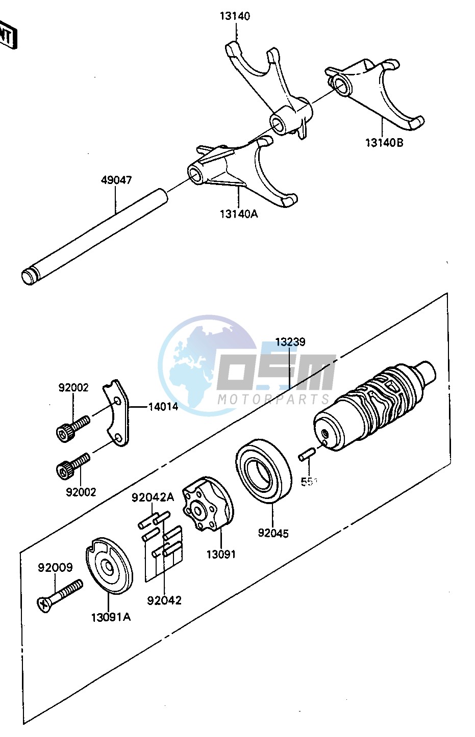 GEAR CHANGE DRUM_SHIFT FORK-- S- -