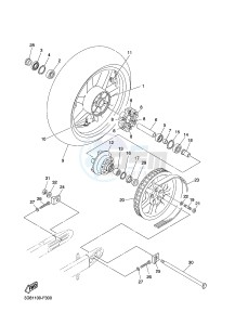 XVS1300A MIDNIGHT STAR (12C6) drawing REAR WHEEL