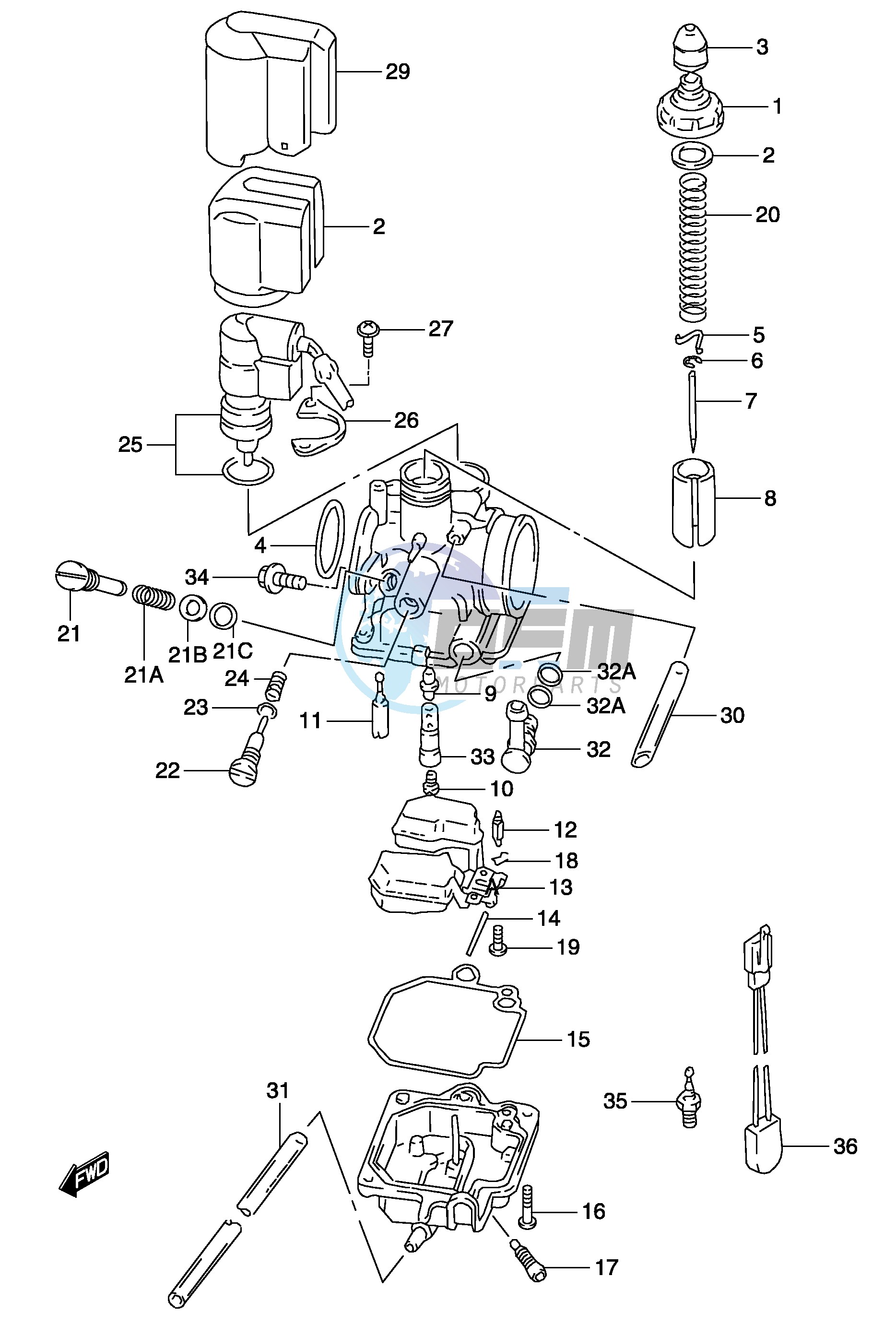 CARBURETOR (MODEL AY50 K1 K2)