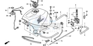 CBR1100XX SUPER BLACKBIRD drawing FUEL TANK (V/W)